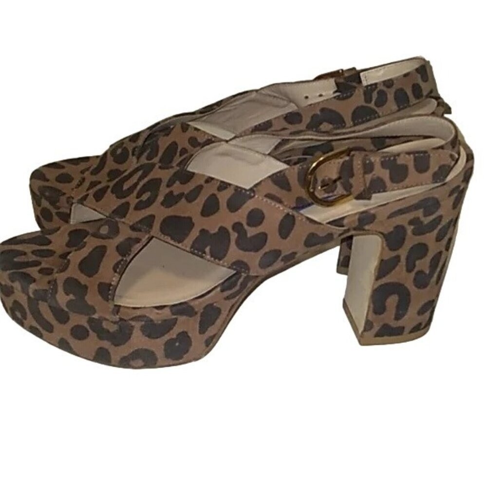 Stuart Weitzman Leopard Print Platform Sandals - image 1